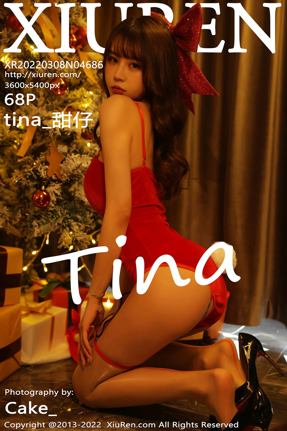 [XiuRen秀人网] 2022.03.08 No.4686 tina_甜仔 红色吊带